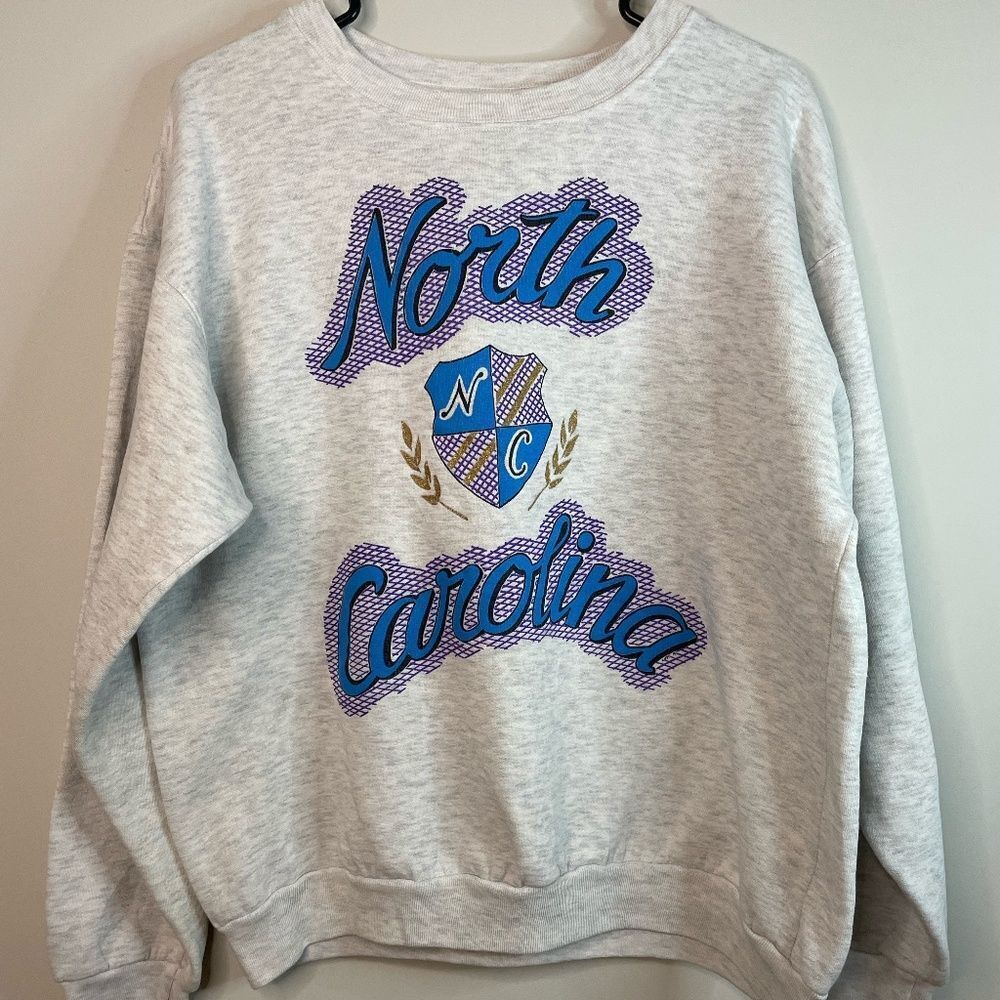 Vintage 90s UNC North Carolina Tarheels Sweatshirt Heather Grey- Size Medium